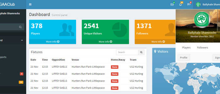 New Dashboard for GAA Clubs